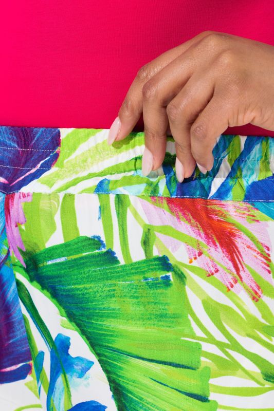 Floral Print Elastic Waist Satin Pants