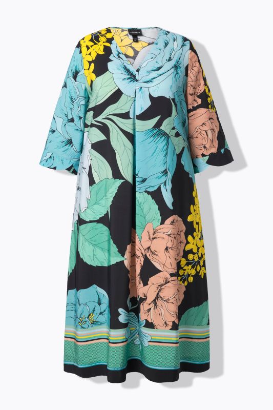 Pastel Floral 3/4 Sleeve Dress