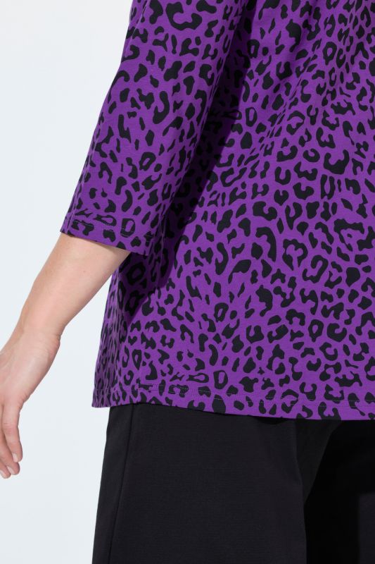 Colorful Leopard Print 3/4 Sleeve Tee
