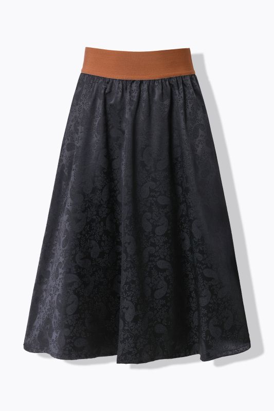 Jacquard Elastic Waist Skirt