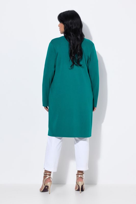 Long Pocket Open Front Cardigan Sweater