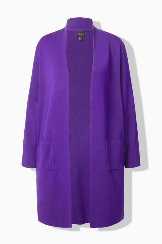 Long Pocket Open Front Cardigan Sweater