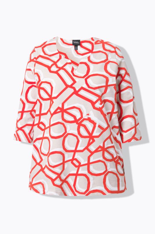 Graphic Print 3/4 Sleeve Tee
