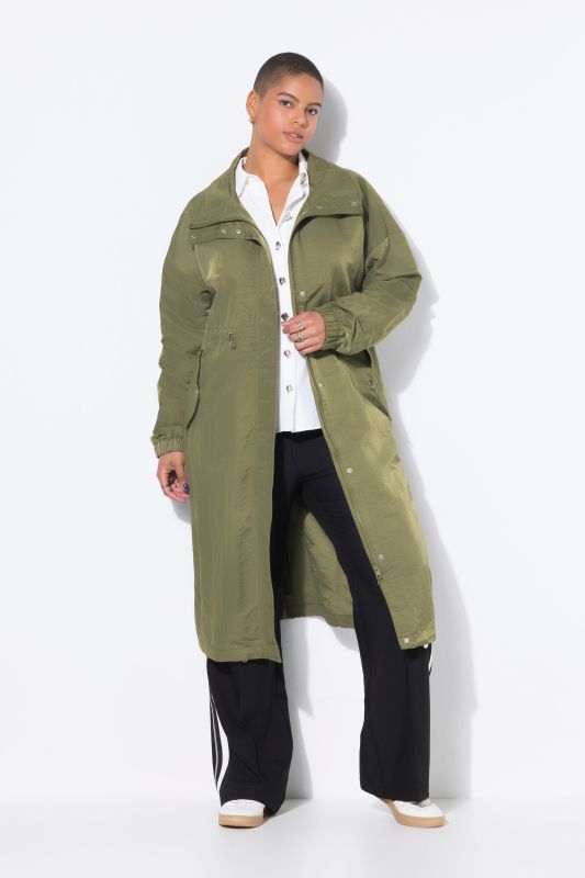 Drawstring Waist Extra Long Coat