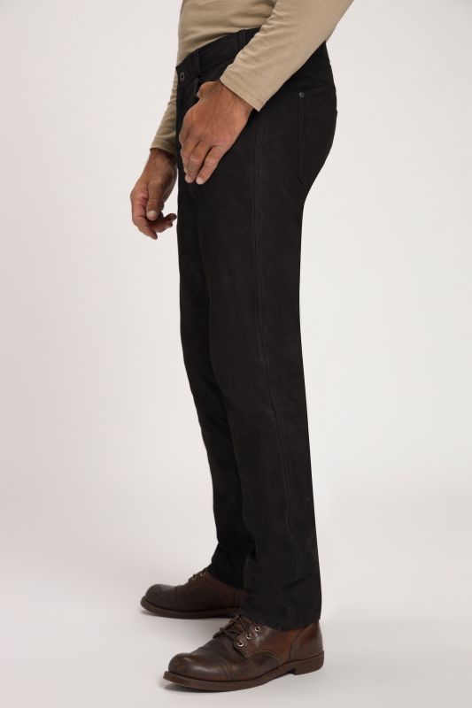 Leather pants, regular fit, 5 pockets, buffalo leather