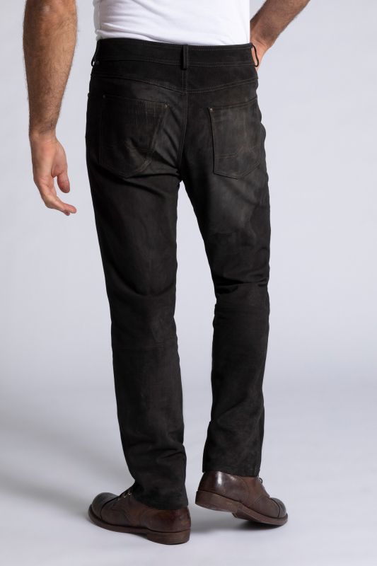 Leather pants, regular fit, 5 pockets, buffalo leather