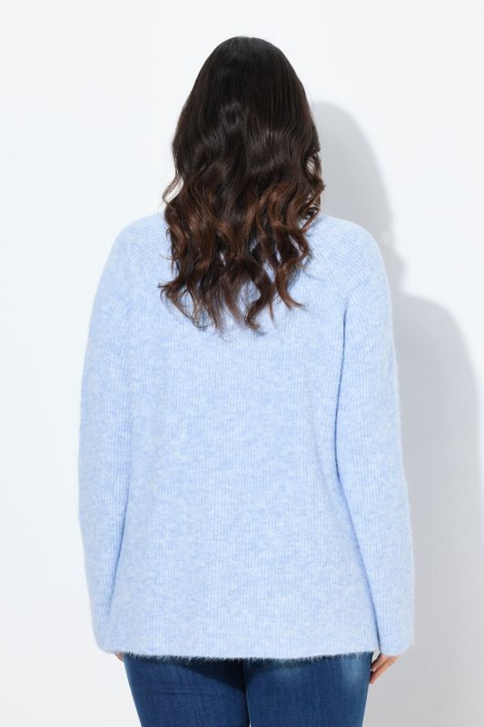 Long Sleeve V-Neck Ribbed Knit Sweater