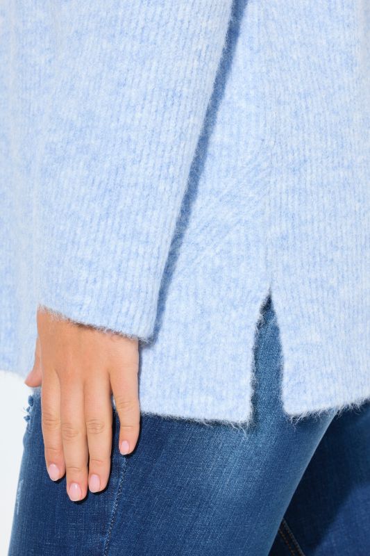 Long Sleeve V-Neck Ribbed Knit Sweater