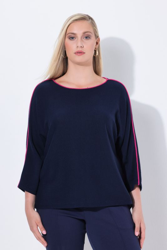 Contrast Color Piping Sweater