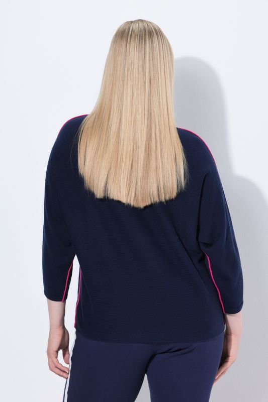 Contrast Color Piping Sweater