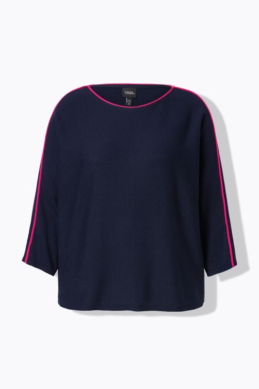 Contrast Color Piping Sweater