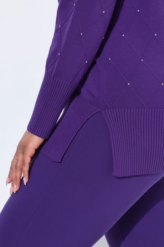 Decorative Grommet Long Sleeve Sweater