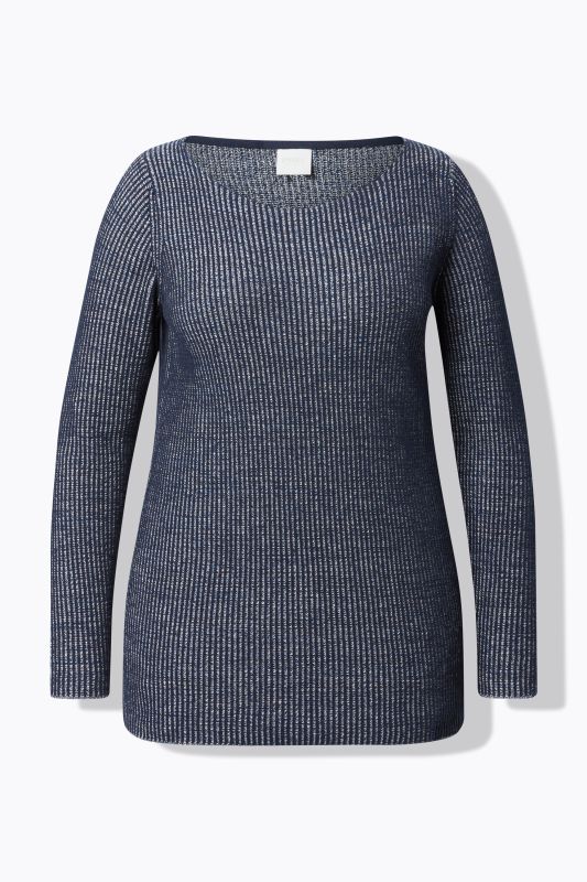 Eco Cotton Two-Tone Ribbed Knit Sweater