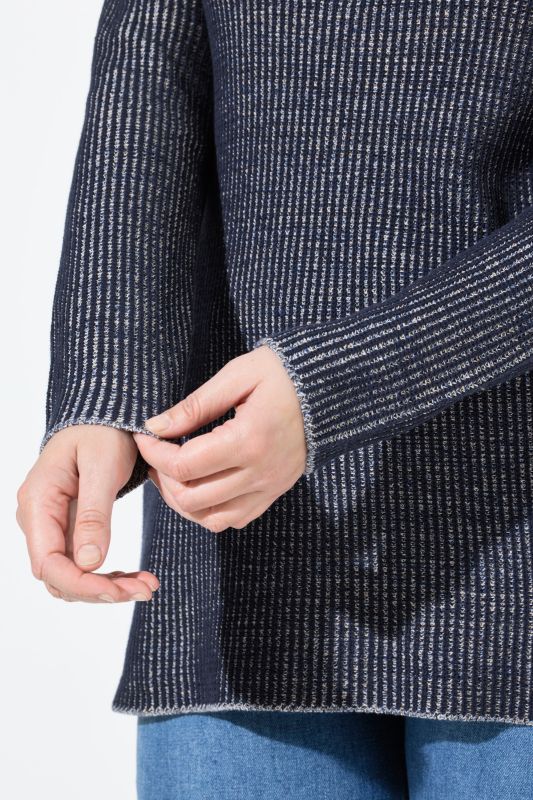 Eco Cotton Two-Tone Ribbed Knit Sweater
