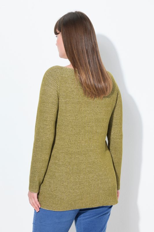 Eco Cotton Two-Tone Ribbed Knit Sweater