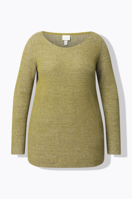Eco Cotton Two-Tone Ribbed Knit Sweater