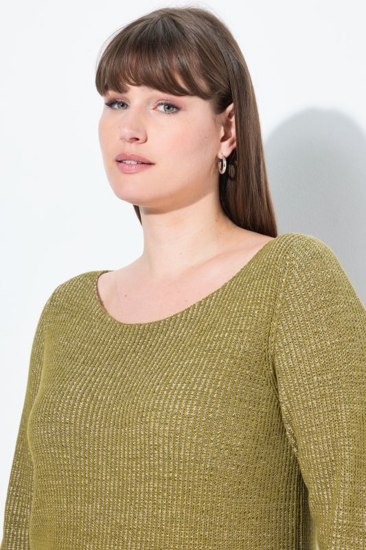 Eco Cotton Two-Tone Ribbed Knit Sweater