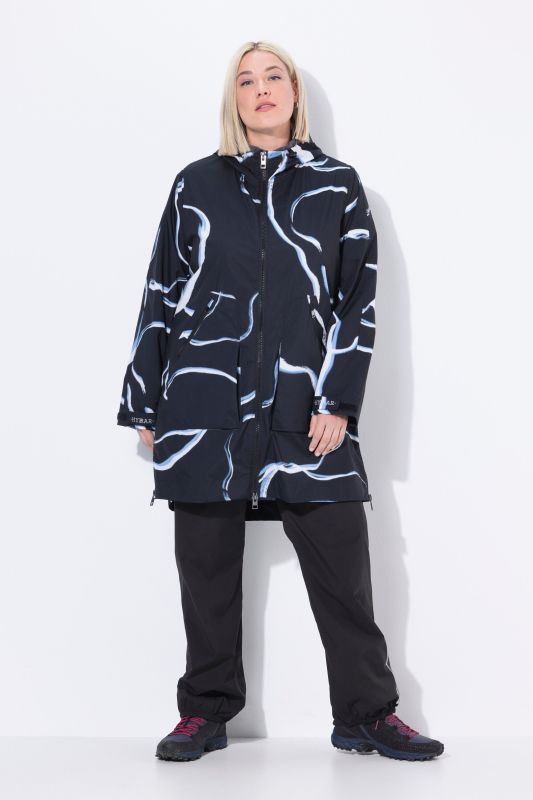 Wave Print Rain Coat