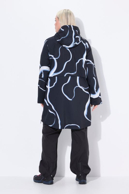 Wave Print Rain Coat
