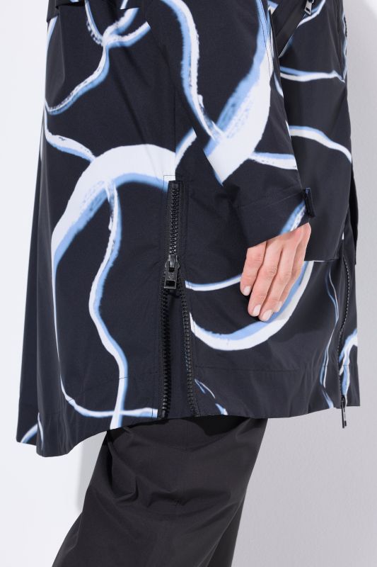 Wave Print Rain Coat
