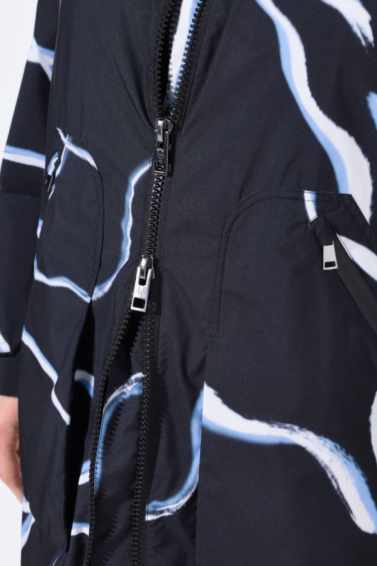 Wave Print Rain Coat