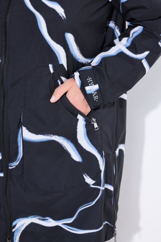 Wave Print Rain Coat