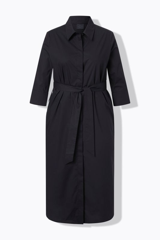 Side Stripe 3/4 Sleeve Shirt Dress