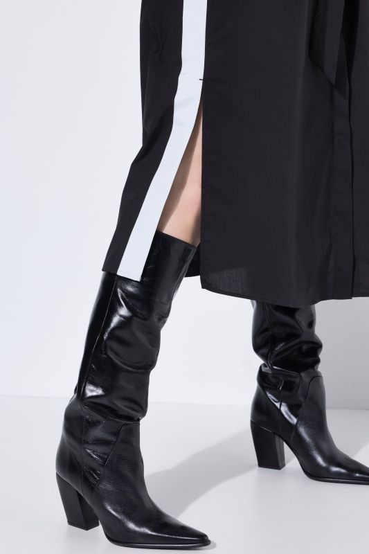 Side Stripe 3/4 Sleeve Shirt Dress