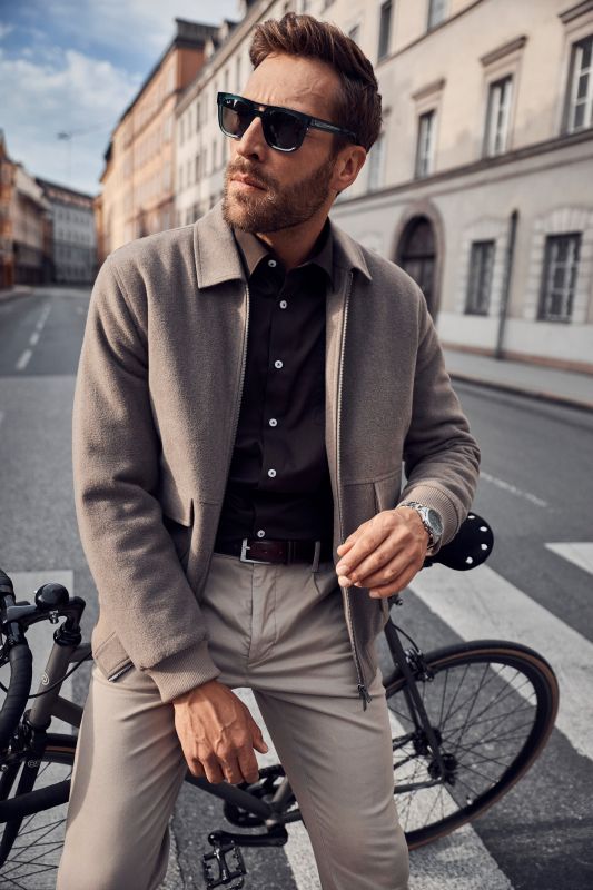 Wool-blend blouson