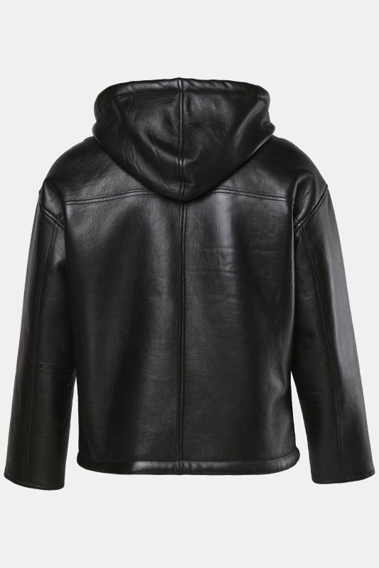 STHUGE hooded leather jacket