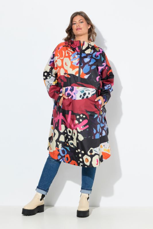 Mixed Print Rain Poncho