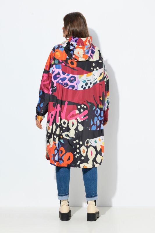 Mixed Print Rain Poncho