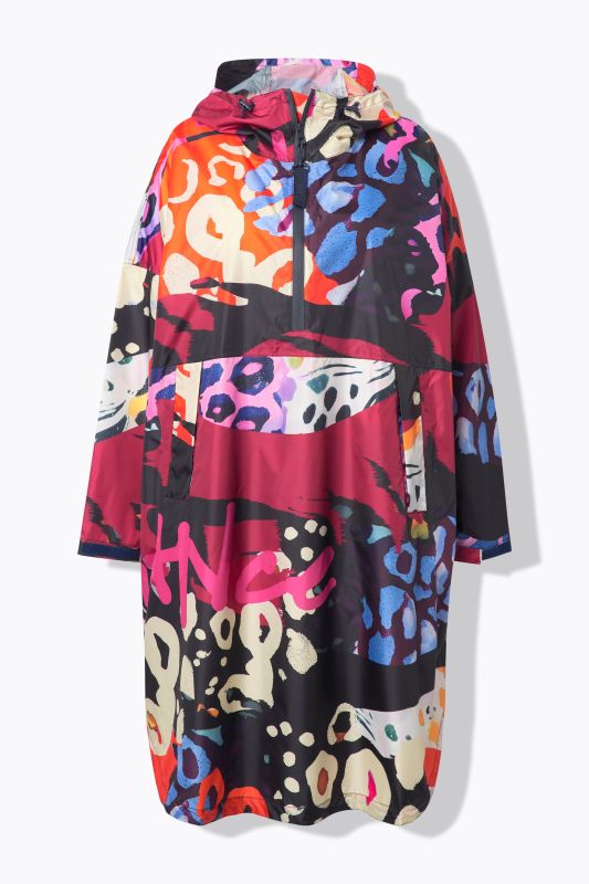 Mixed Print Rain Poncho