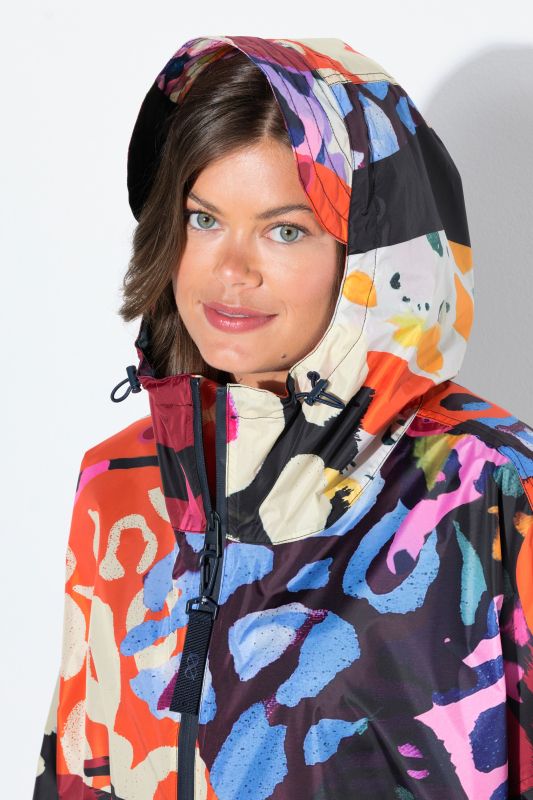 Mixed Print Rain Poncho