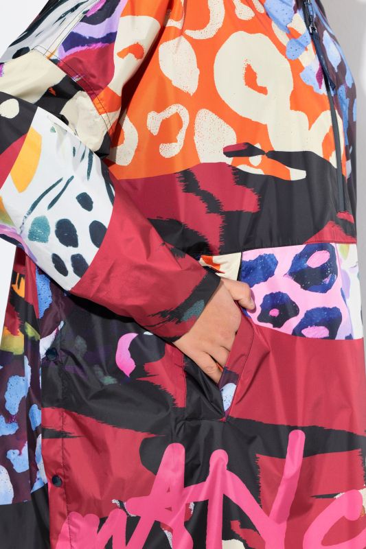 Mixed Print Rain Poncho