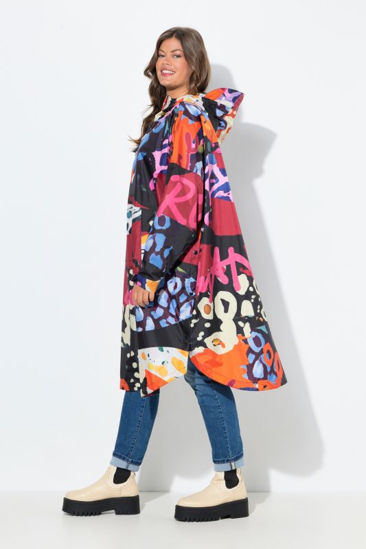 Mixed Print Rain Poncho