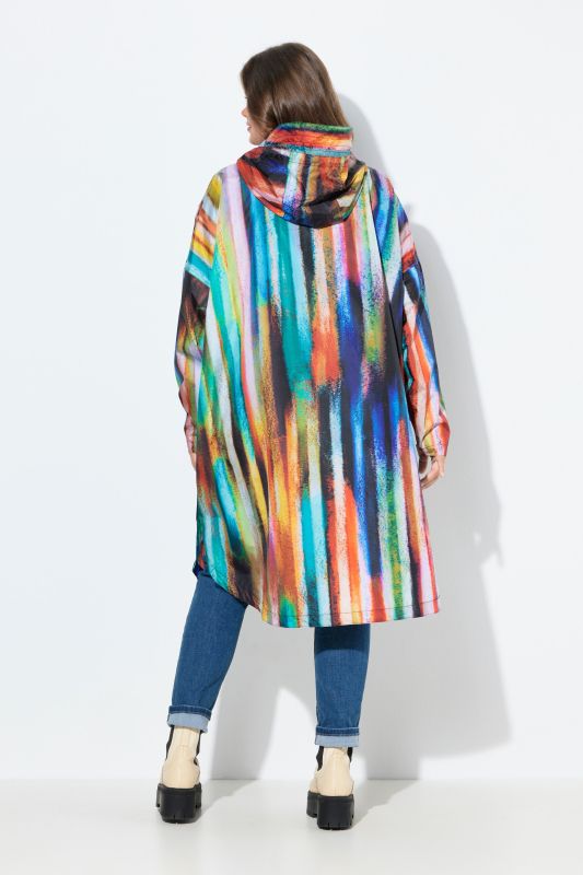 Rainbow Striped Rain Poncho