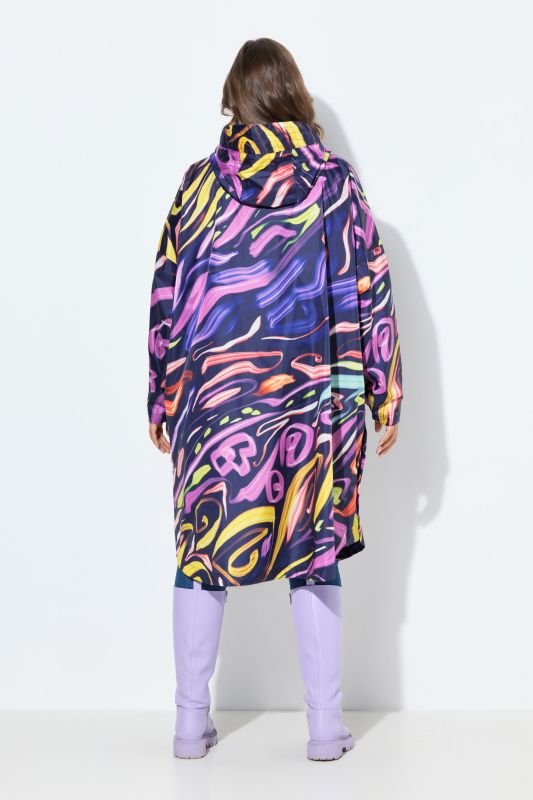 Vibrant Print Rain Poncho