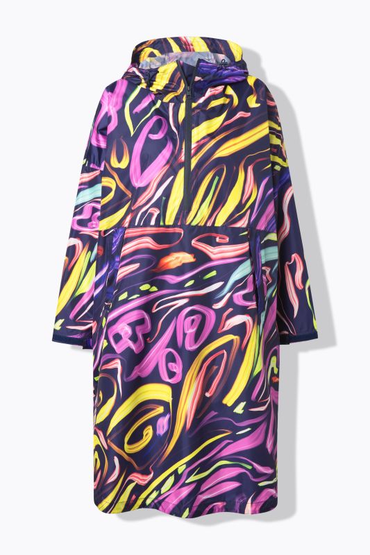 Vibrant Print Rain Poncho