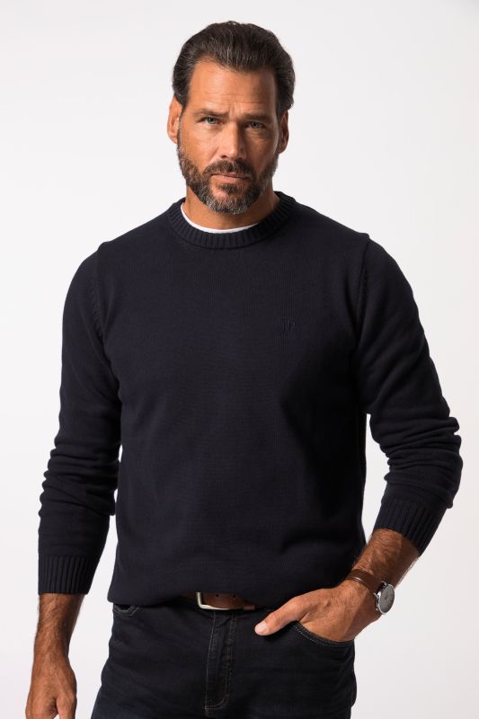 Sweater, round neckline, JP1880 embroidery, cotton