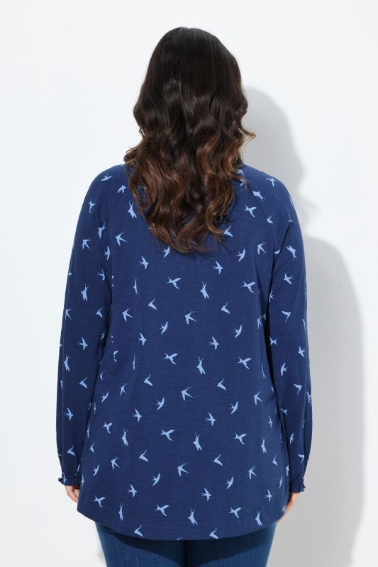 Swallow Print Long Sleeve Tee
