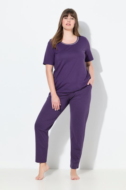 Dot Print Short Sleeve Pajama Set
