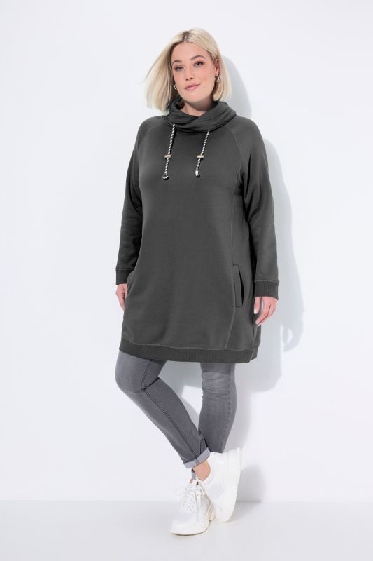 Stand-Up Collar Long Sleeve Sweatshirt Dress