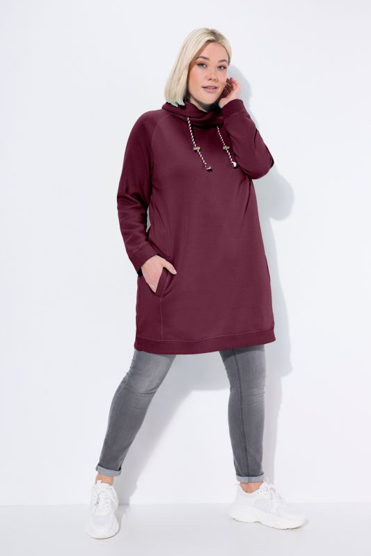 Stand-Up Collar Long Sleeve Sweatshirt Dress