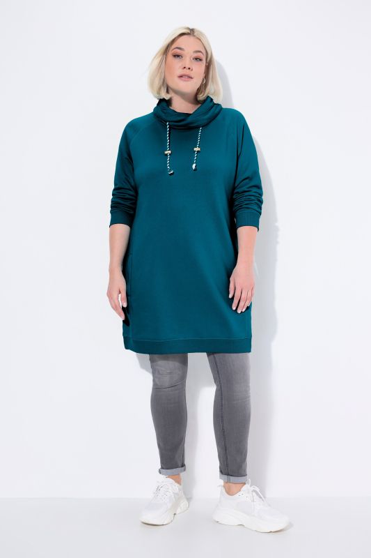 Stand-Up Collar Long Sleeve Sweatshirt Dress