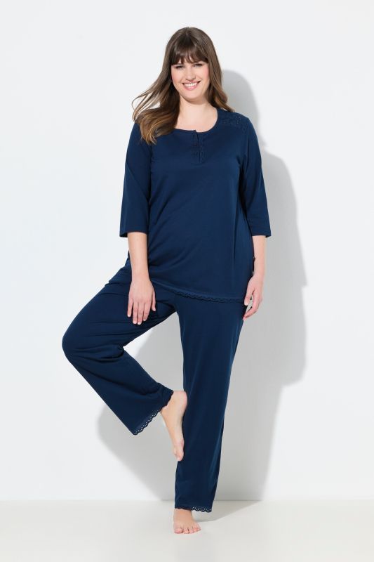 Broderie Anglaise Detail Pajama Set