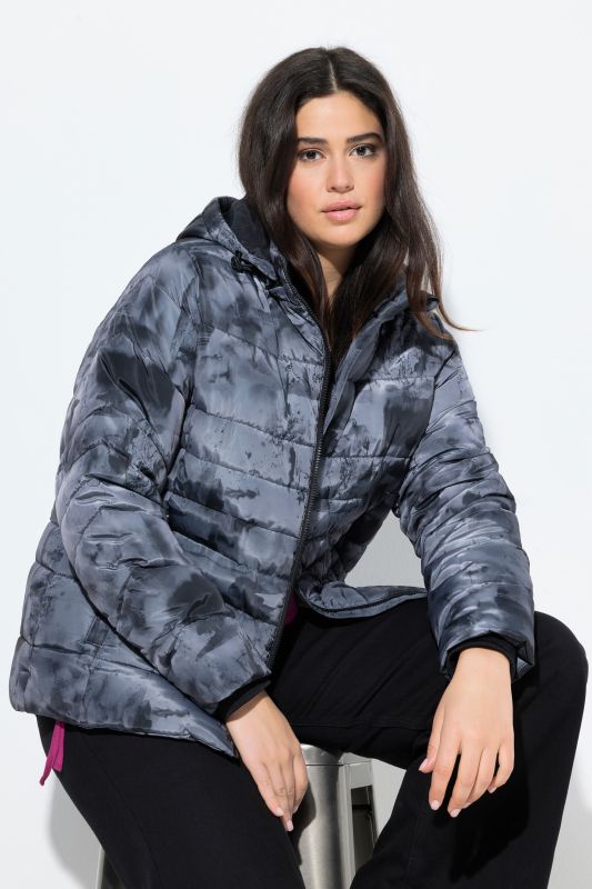 HYPRAR Quilted Abstract Print Jacket