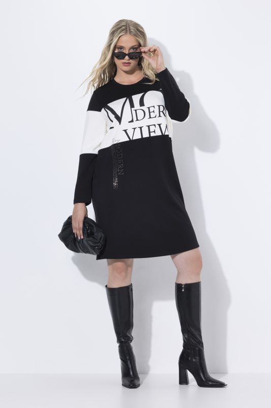 Logo Print Long Sleeve Sweatshirt Dress