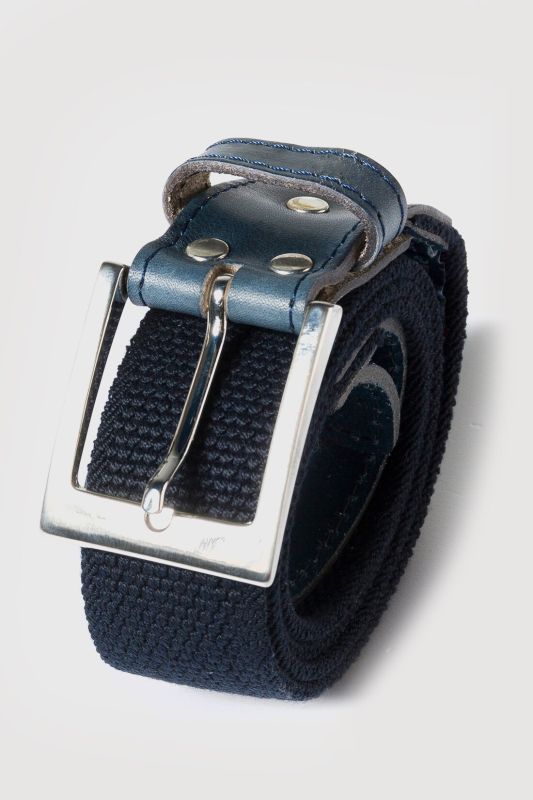 Stretch Fabric Adjustable Leather Metal Closure Belt