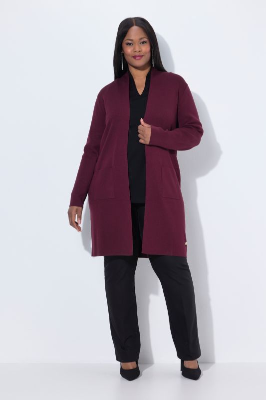 Long Pocket Open Front Cardigan Sweater